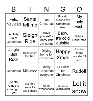 Christmas Bingo Card