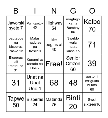 My Little Princess Andrea Bingo Card