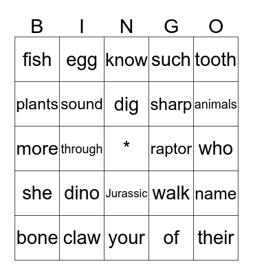 Bingo Card