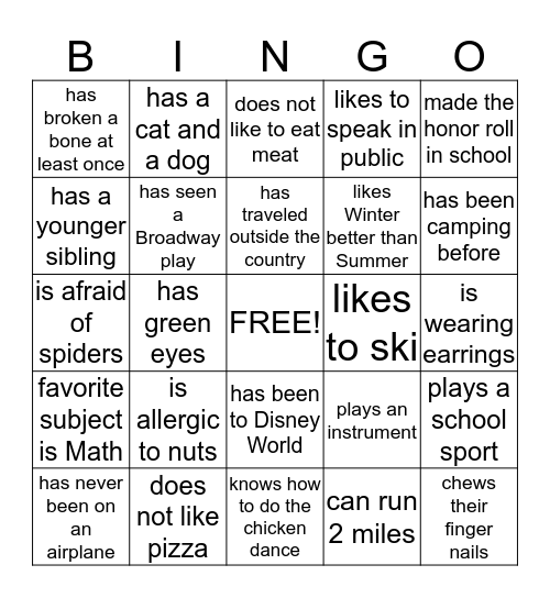 Youth Group Bingo! Bingo Card