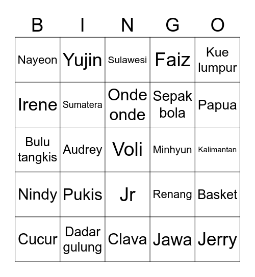 EUNBI95UC Bingo Card