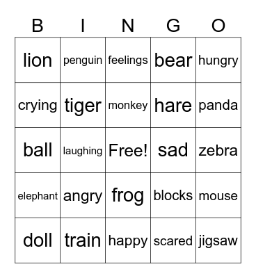 Hare is Scared Bingo Card