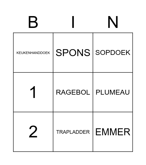 MATERIALENKENNIS Bingo Card