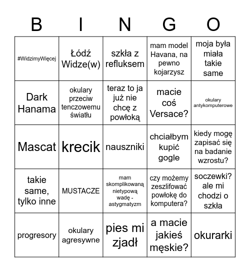 Zwykłe Bingo, tylko że MUSCAT Bingo Card