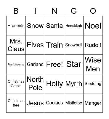 Christmas Bingo Card