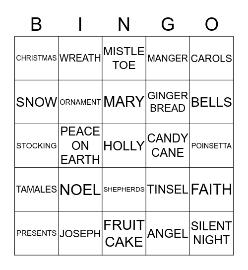 CHRISTMAS BINGO Card