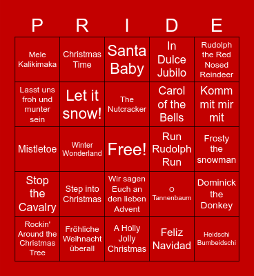 Weichnachts Bingo Card