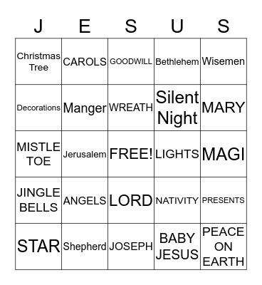CHRISTMAS BINGO Card