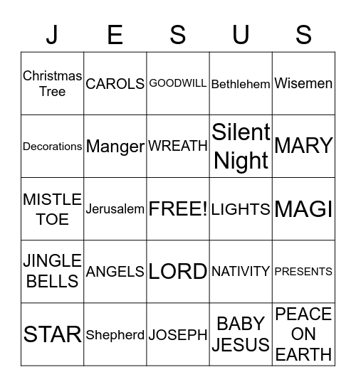 CHRISTMAS BINGO Card