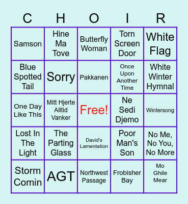 MUSICAL BINGO MADNESS Bingo Card