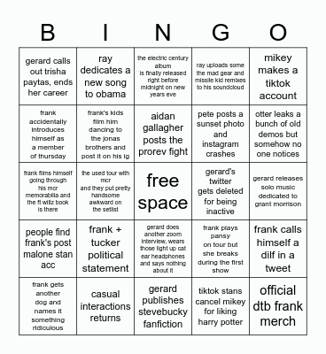 MCR BINGO 2021 Bingo Card