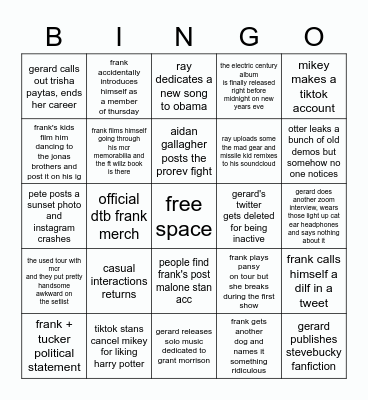 MCR BINGO 2021 Bingo Card