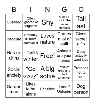 Muriel Bingo Card