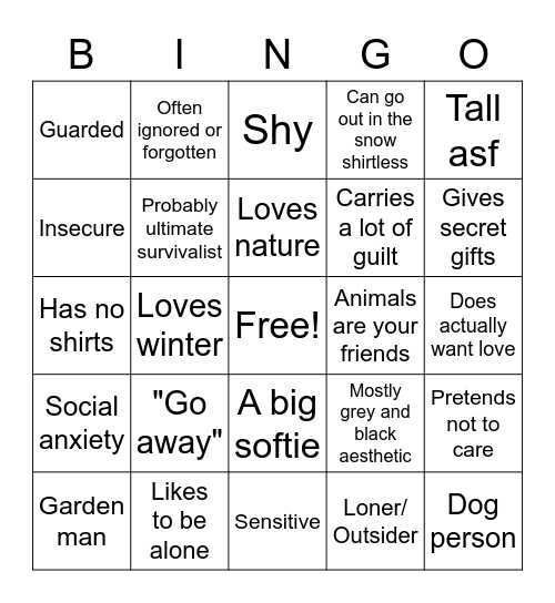 Muriel Bingo Card