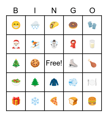 Winter Bingo Card