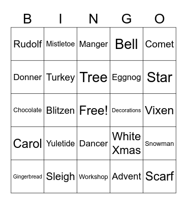 Christmas Bingo Card