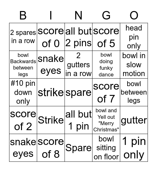 Colony Christmas Bowl Bingo Card