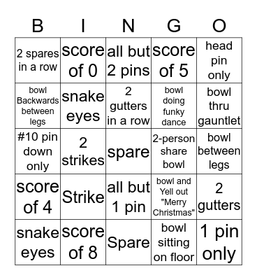 Colony Christmas Bowl Bingo Card
