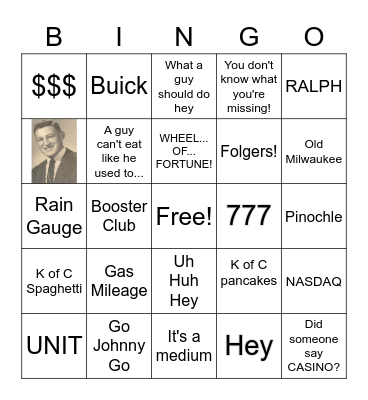 Johnny BINGO Card