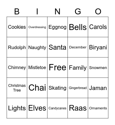 Khushali/Christmas Bingo Card