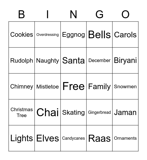 Khushali/Christmas Bingo Card