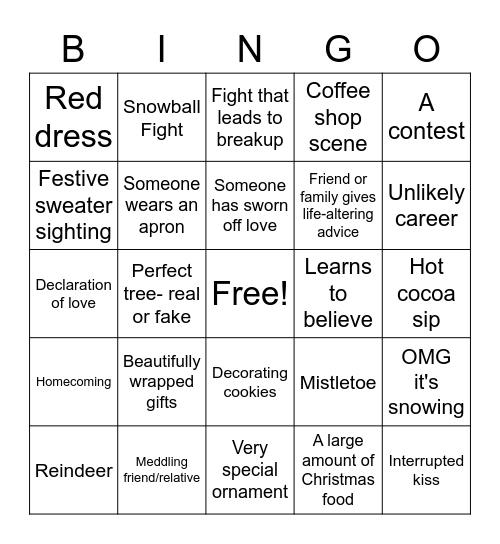 JNOC Christmas Edition Bingo Card