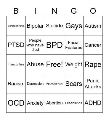 Bungo Bingo Card