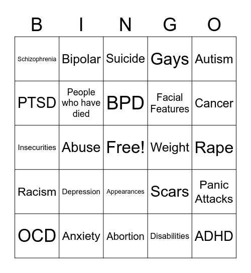 Bungo Bingo Card