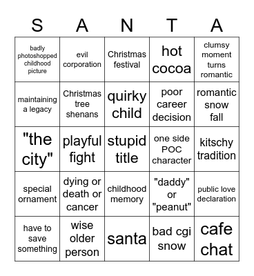 Corny Christmas Bingo Card