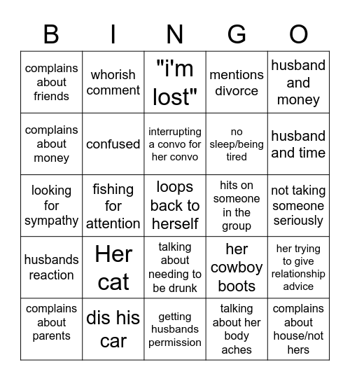 Little Red Bingo Card