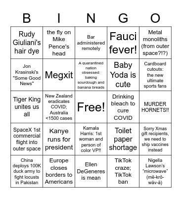 SRC 2020 Zoomiday Bingo Card