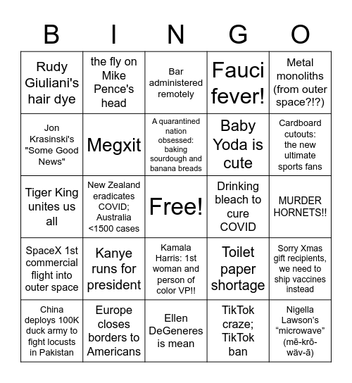 SRC 2020 Zoomiday Bingo Card