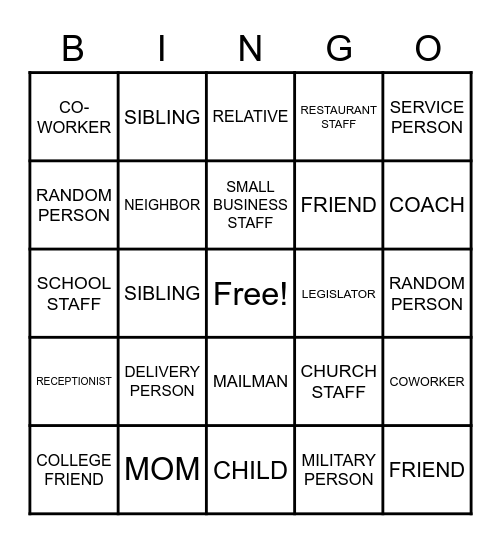 2021:GRATEFUL Bingo Card