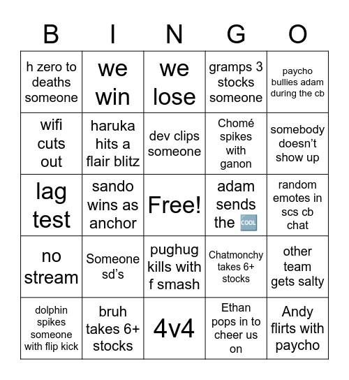 Galaxy Bingo Card