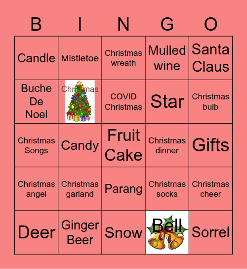 Christmas Class Party Bingo Card