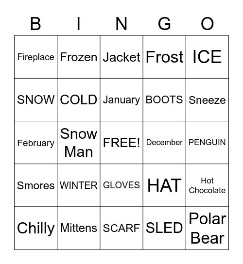 Winter Bingo Card