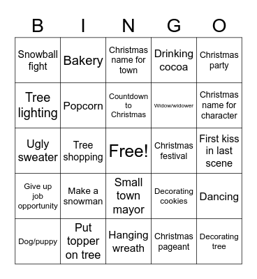 Christmas Movie Bingo Card