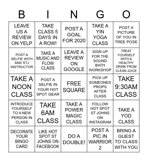 YOGI BINGO Card