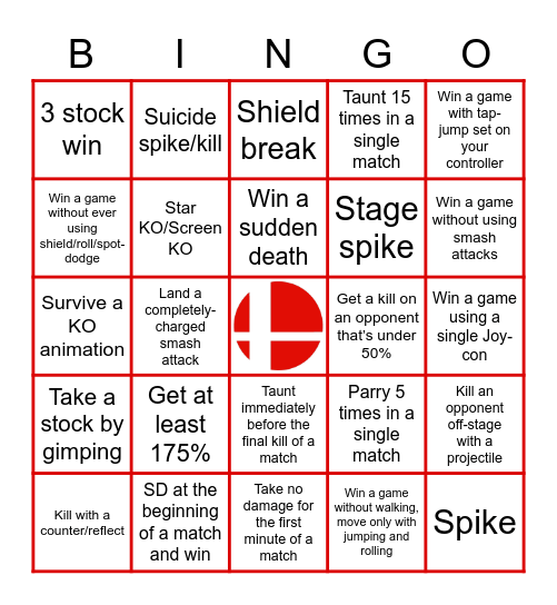 SMASH BINGO Card