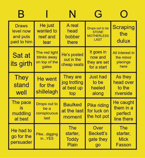 D Mac Bingo Card