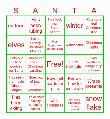 #CAP Christmas Bingo 2020! Bingo Card