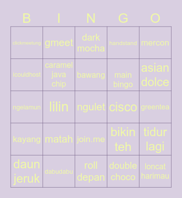Jenn Bingo Card
