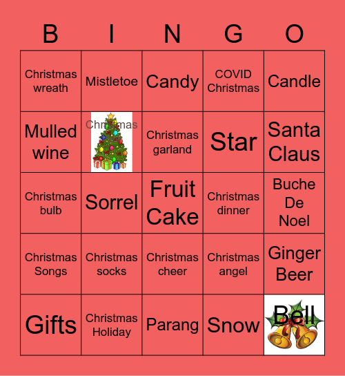 Christmas Class Party Bingo Card