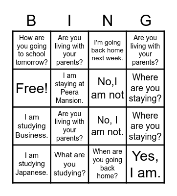 Unit 3 Bingo Card