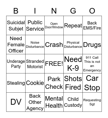 Dispatch Bingo Card
