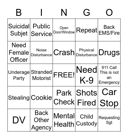 Dispatch Bingo Card