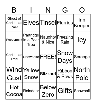 Christmas Bingo Card