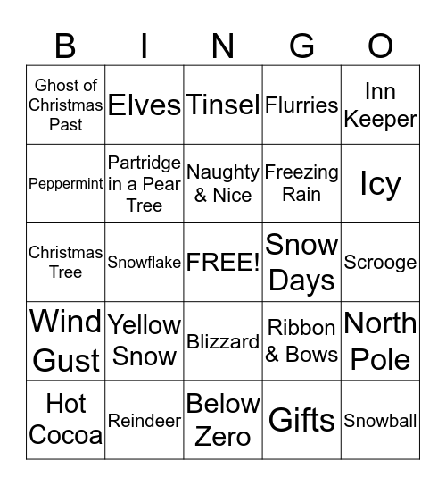 Christmas Bingo Card