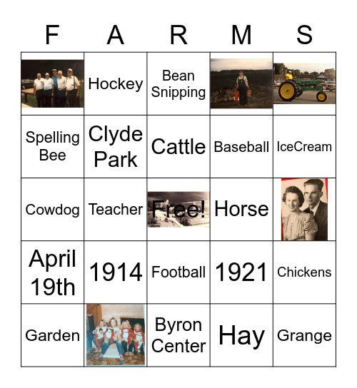 Swainston Family BINGO Card