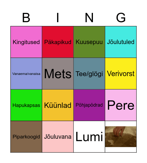 Hõbeli jõulubingo Card